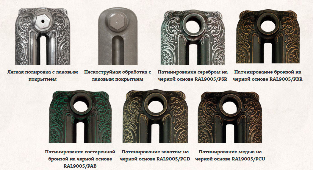 Варианты обработки поверхностей радиаторов Exemet